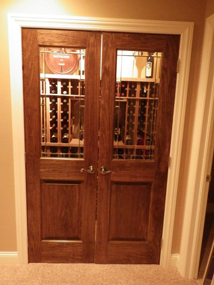 Enclosed wine storage in finished basement